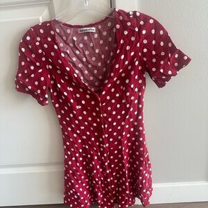 Reformation Red Polka Dot Women's Top